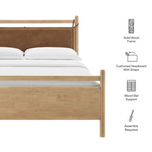 Leni King Size Vegan Leather and Wood Platform Bed Frame