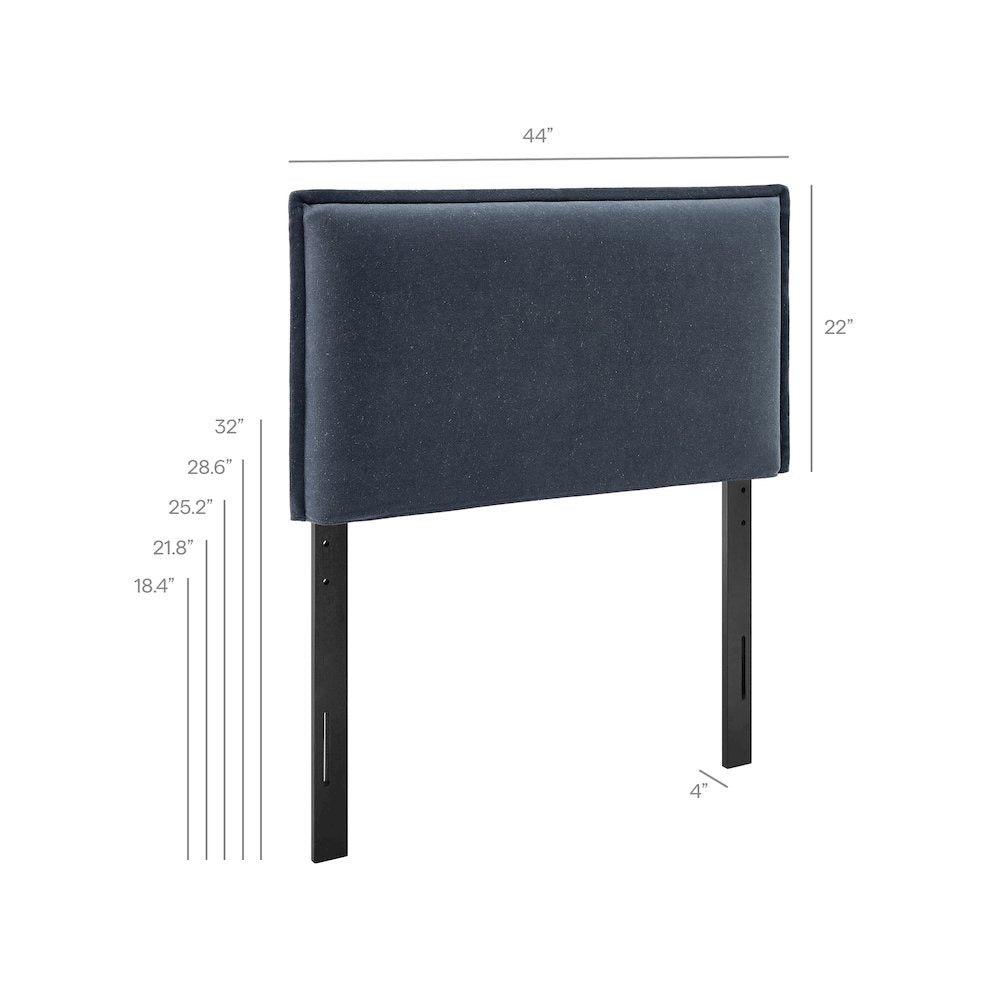 Camille Upholstered Linen Blend Twin Size Headboard