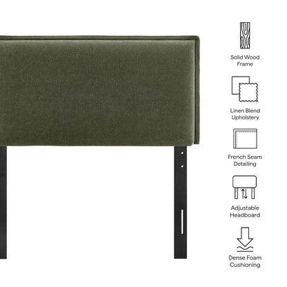 Camille Upholstered Linen Blend Twin Size Headboard