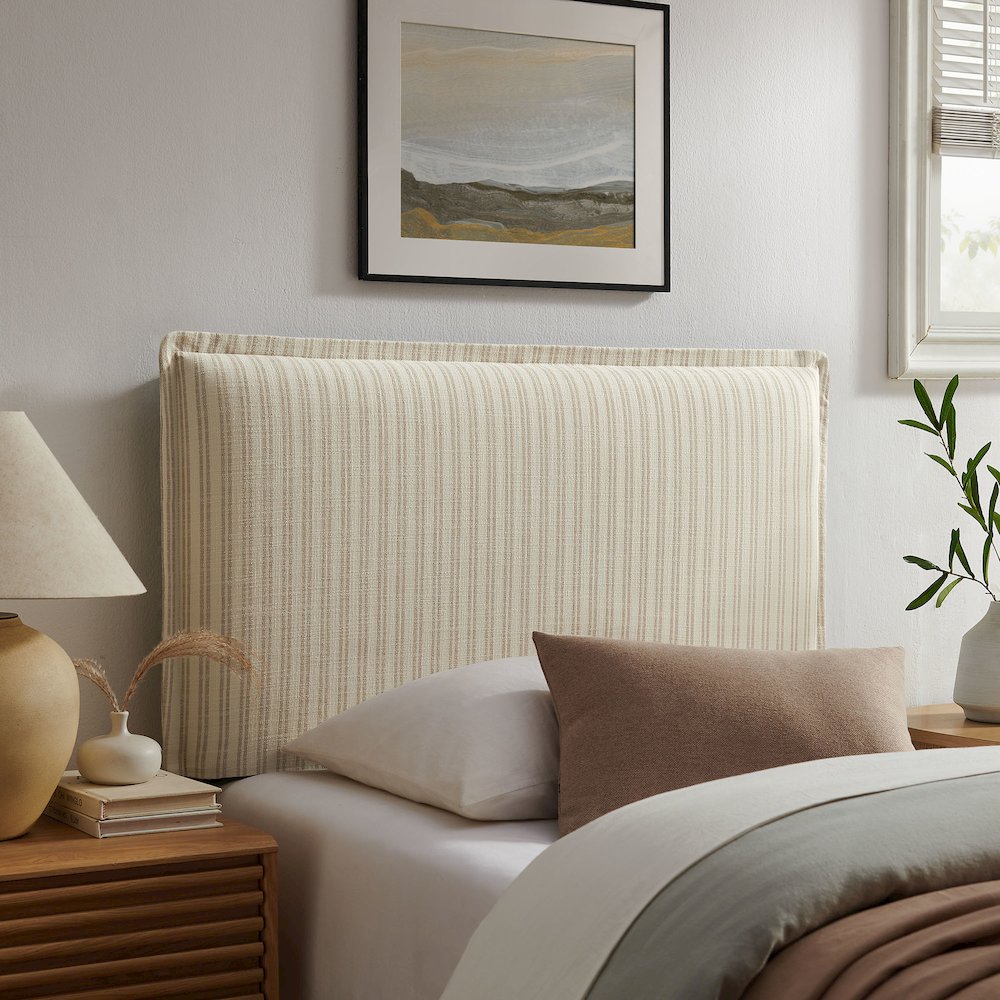Camille Striped Linen Blend Twin Size Headboard