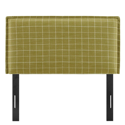 Camille Checkered Linen Blend Twin Size Headboard