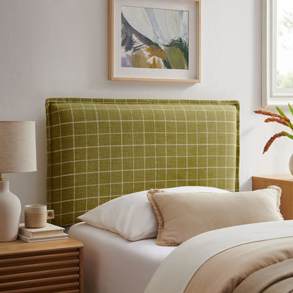 Camille Checkered Linen Blend Twin Size Headboard