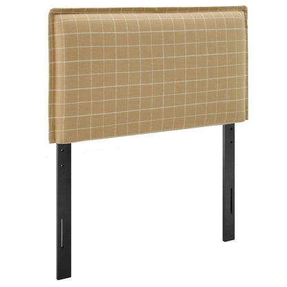 Camille Checkered Linen Blend Twin Size Headboard