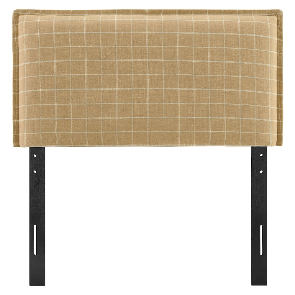 Camille Checkered Linen Blend Twin Size Headboard