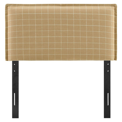 Camille Checkered Linen Blend Twin Size Headboard