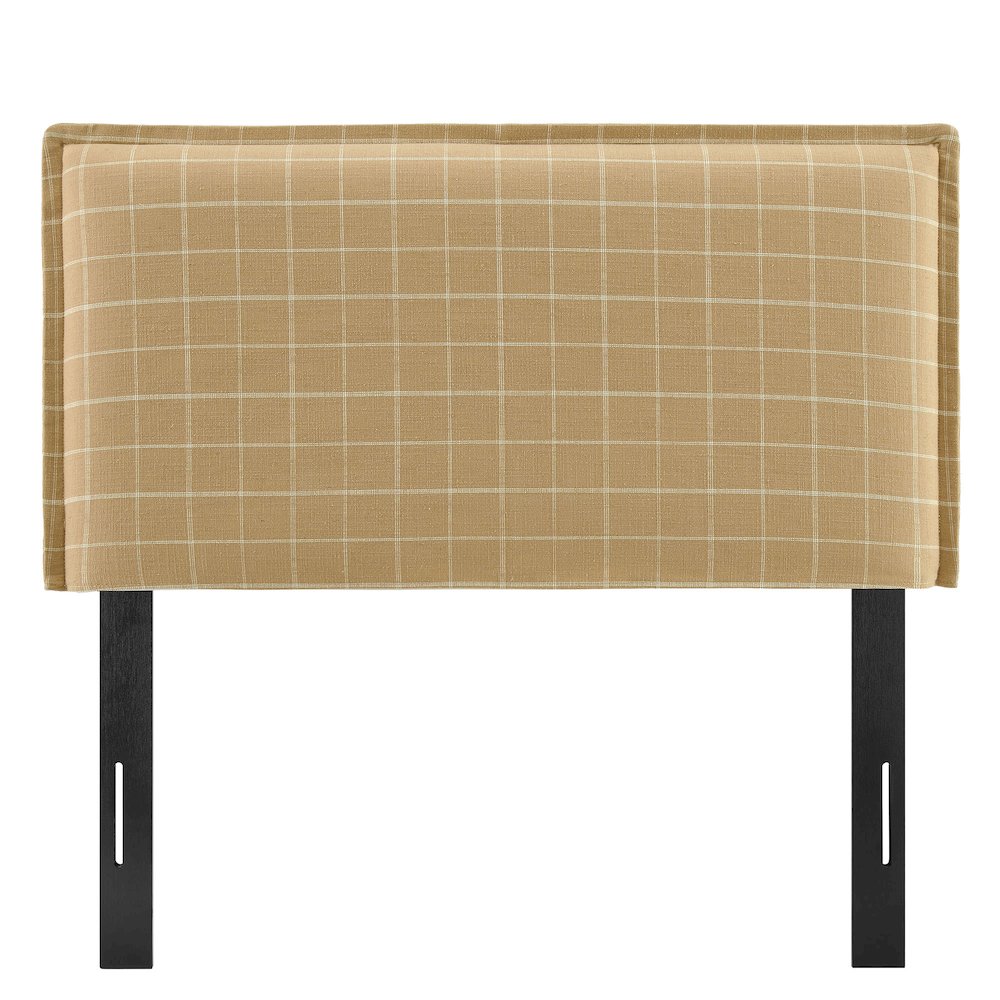 Camille Checkered Linen Blend Twin Size Headboard