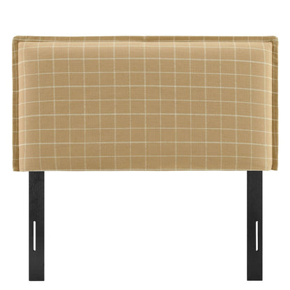 Camille Checkered Linen Blend Twin Size Headboard