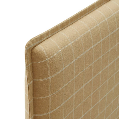 Camille Checkered Linen Blend Twin Size Headboard