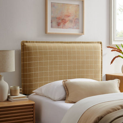 Camille Checkered Linen Blend Twin Size Headboard