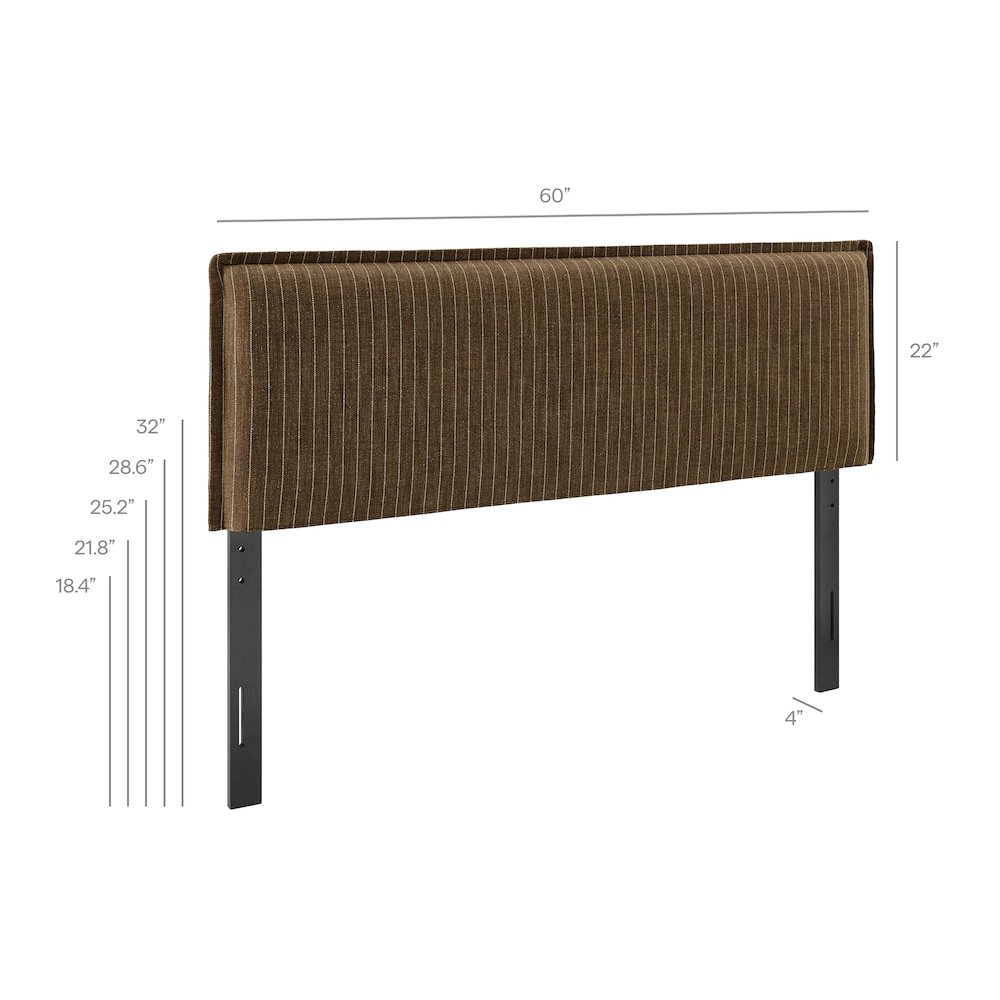 Camille Striped Linen Blend Full Size Headboard