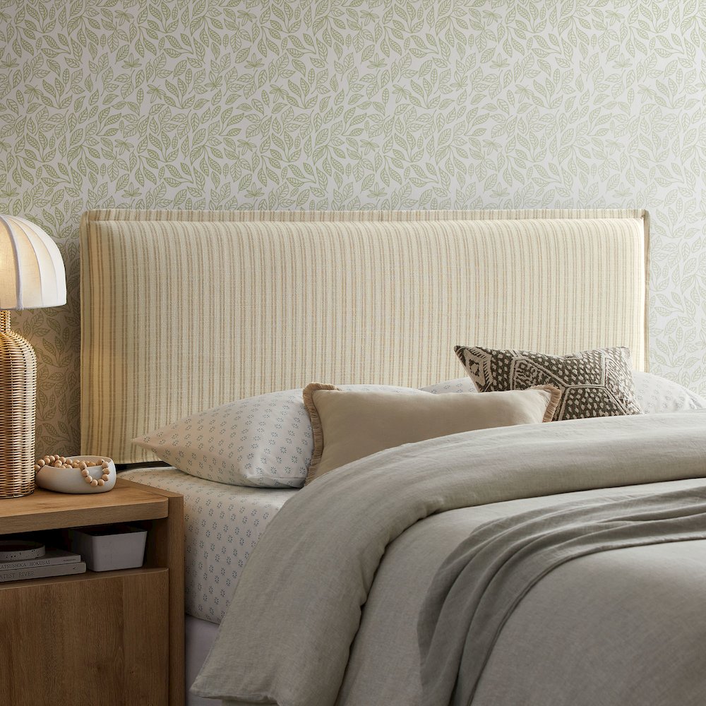 Camille Striped Linen Blend Full Size Headboard