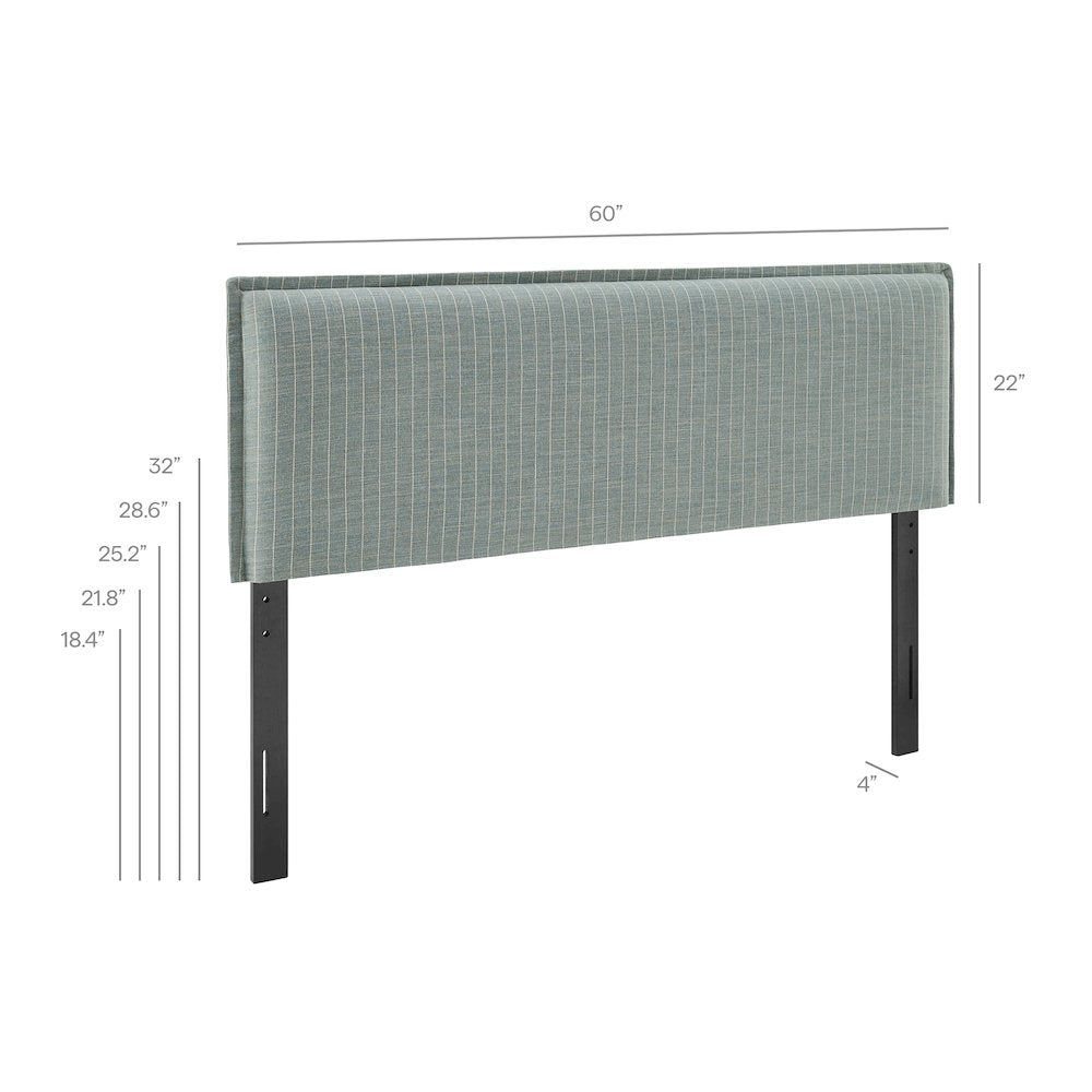 Camille Striped Linen Blend Full Size Headboard