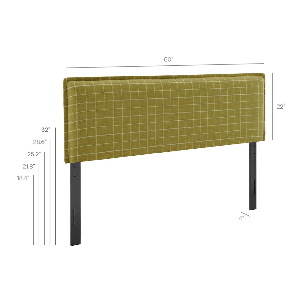 Camille Checkered Linen Blend Full Size Headboard