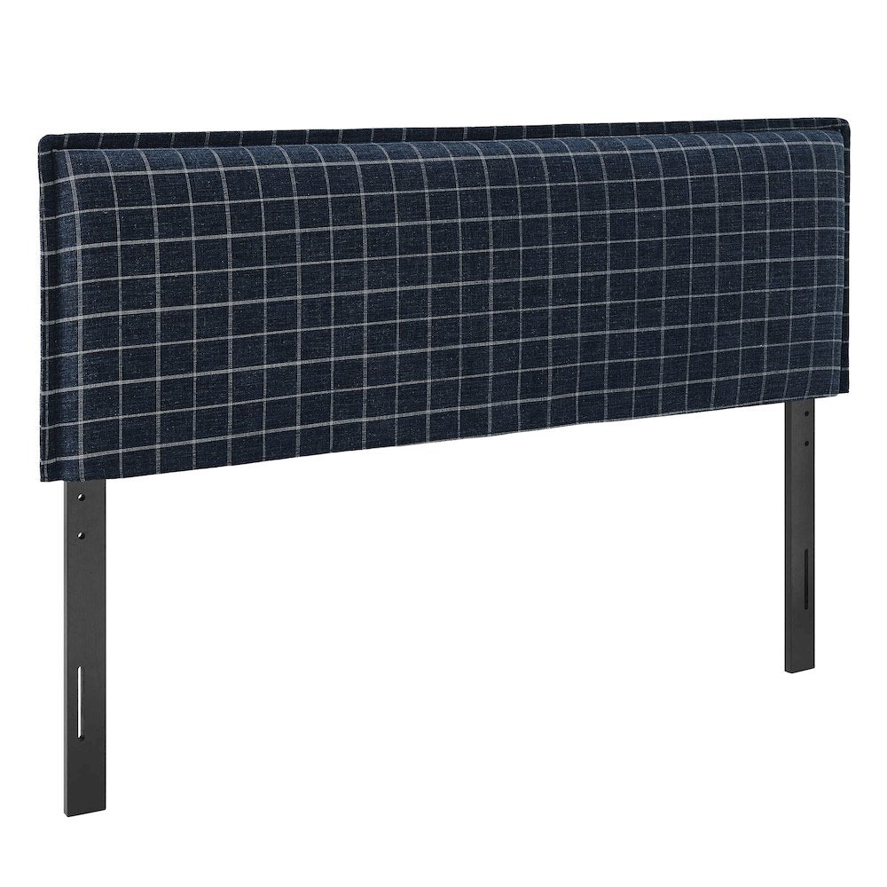 Camille Checkered Linen Blend Full Size Headboard