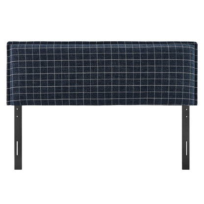 Camille Checkered Linen Blend Full Size Headboard