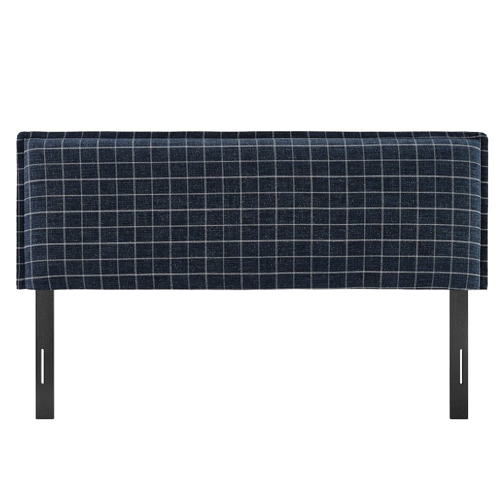 Camille Checkered Linen Blend Full Size Headboard