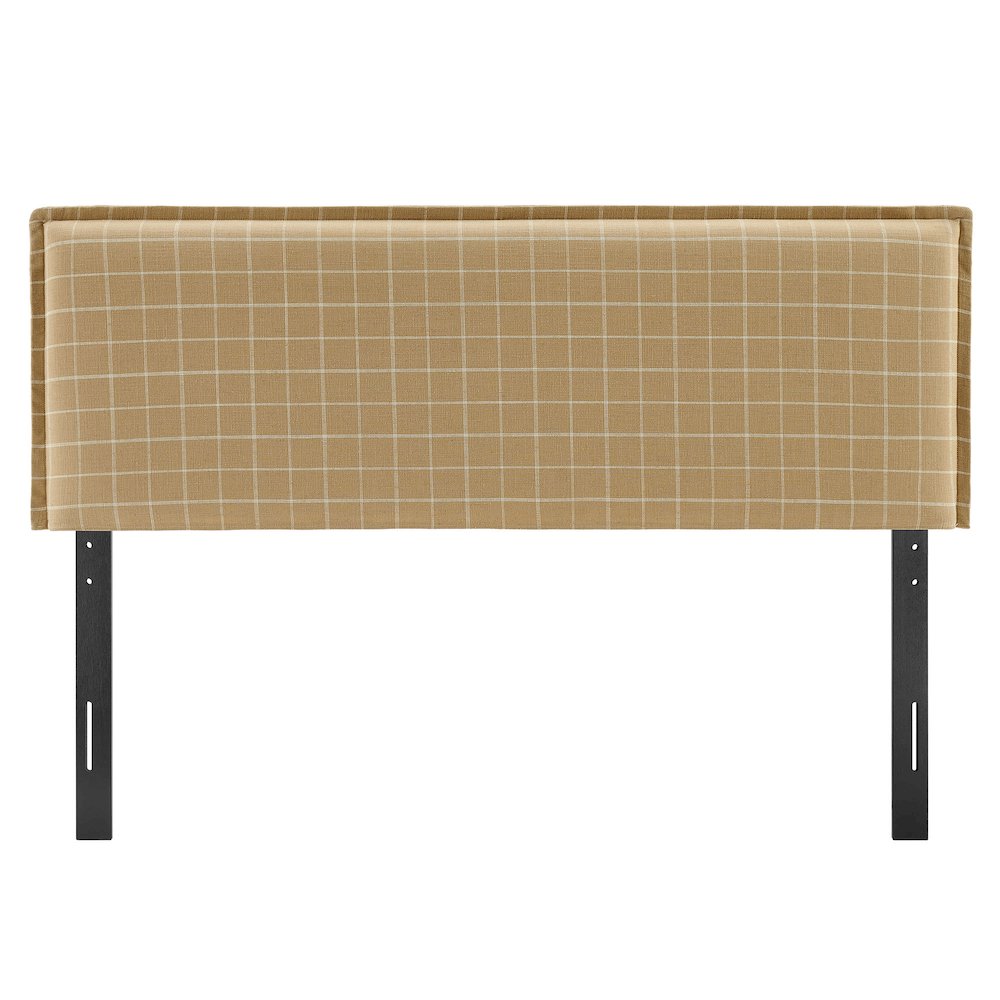 Camille Checkered Linen Blend Full Size Headboard