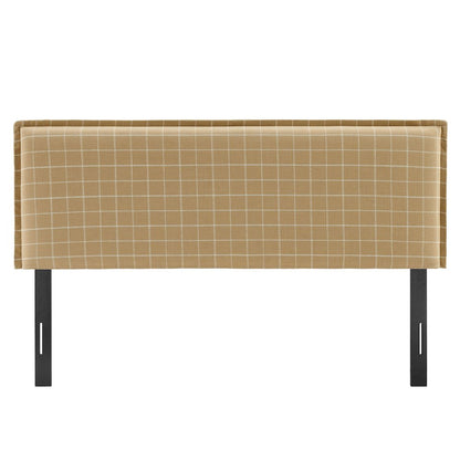 Camille Checkered Linen Blend Full Size Headboard