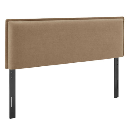 Camille Upholstered Linen Blend Queen Size Headboard
