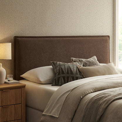Camille Upholstered Linen Blend Queen Size Headboard