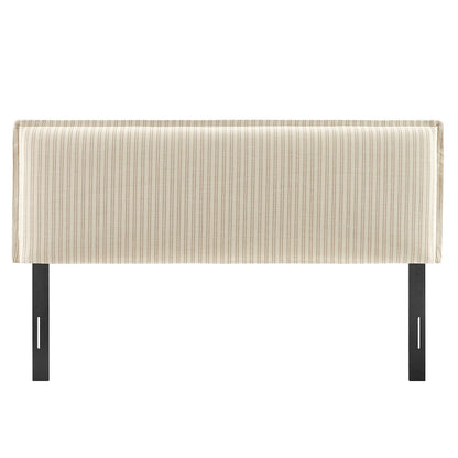 Camille Striped Linen Blend Queen Size Headboard