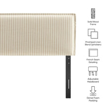 Camille Striped Linen Blend Queen Size Headboard