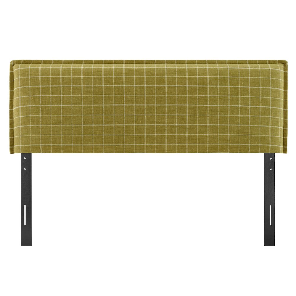 Camille Checkered Linen Blend Queen Size Headboard