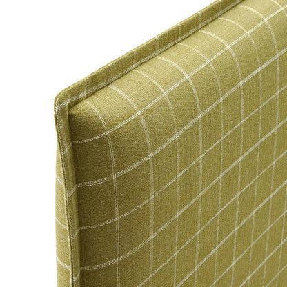 Camille Checkered Linen Blend Queen Size Headboard