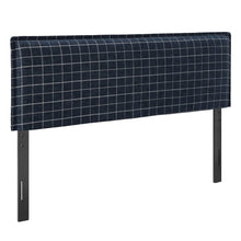 Camille Checkered Linen Blend Queen Size Headboard