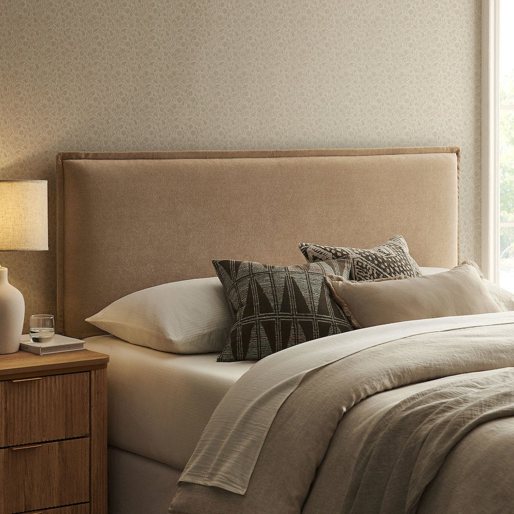 Camille Upholstered Linen Blend King Size Headboard
