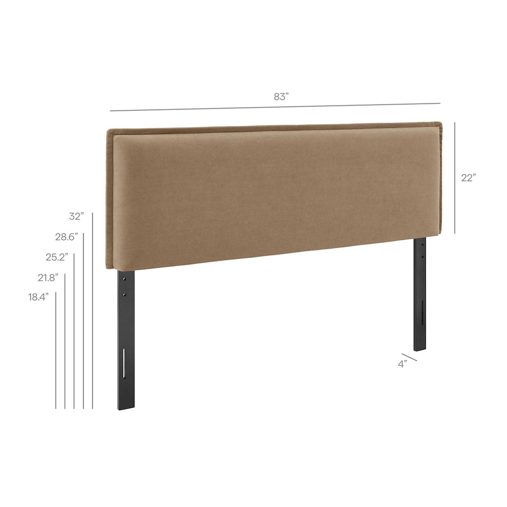 Camille Upholstered Linen Blend King Size Headboard