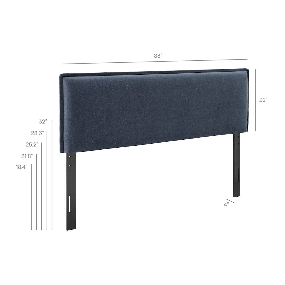 Camille Upholstered Linen Blend King Size Headboard