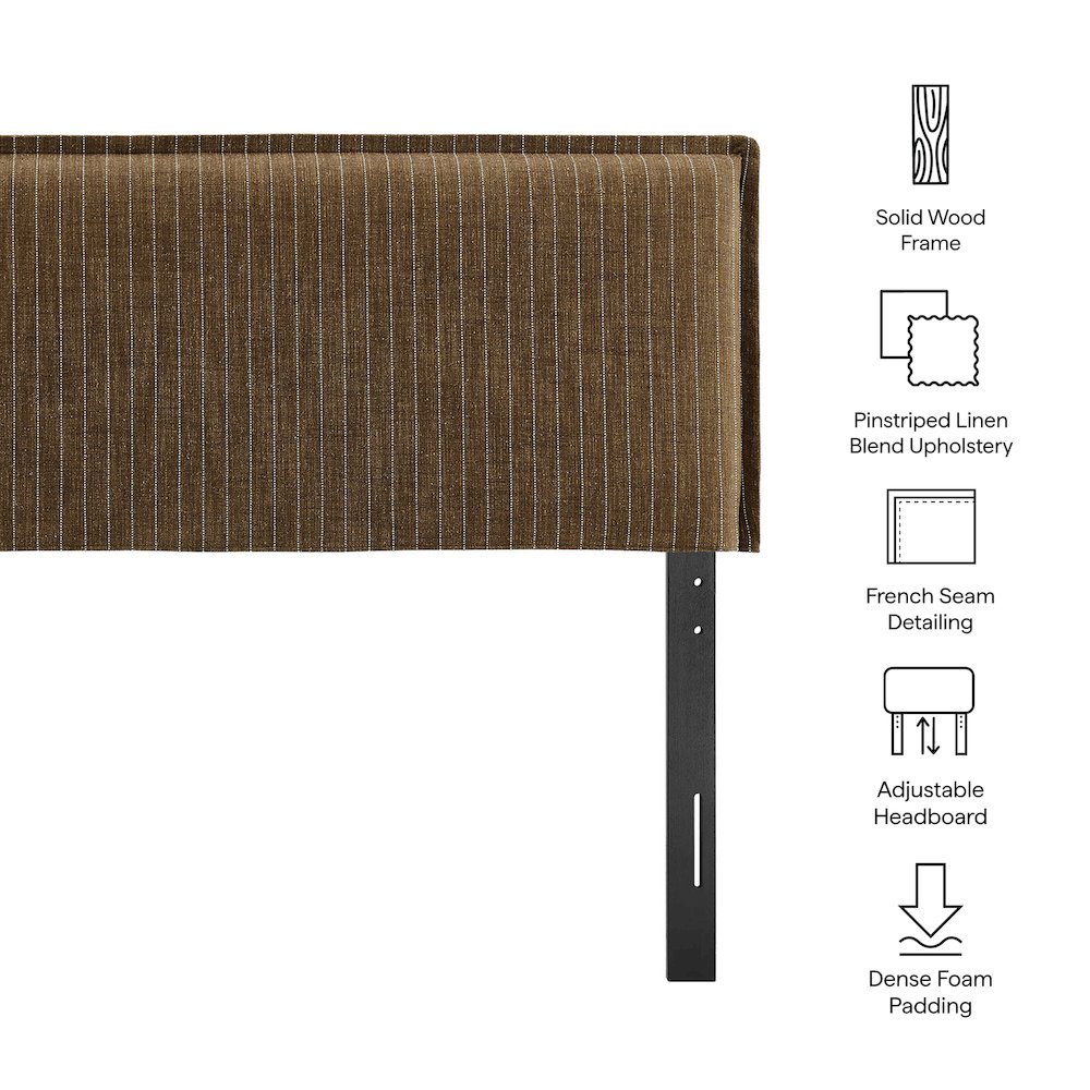 Camille Striped Linen Blend King Size Headboard