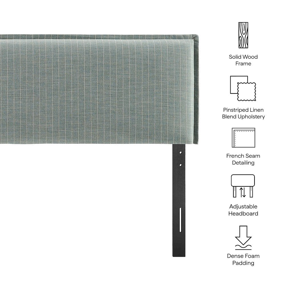 Camille Striped Linen Blend King Size Headboard