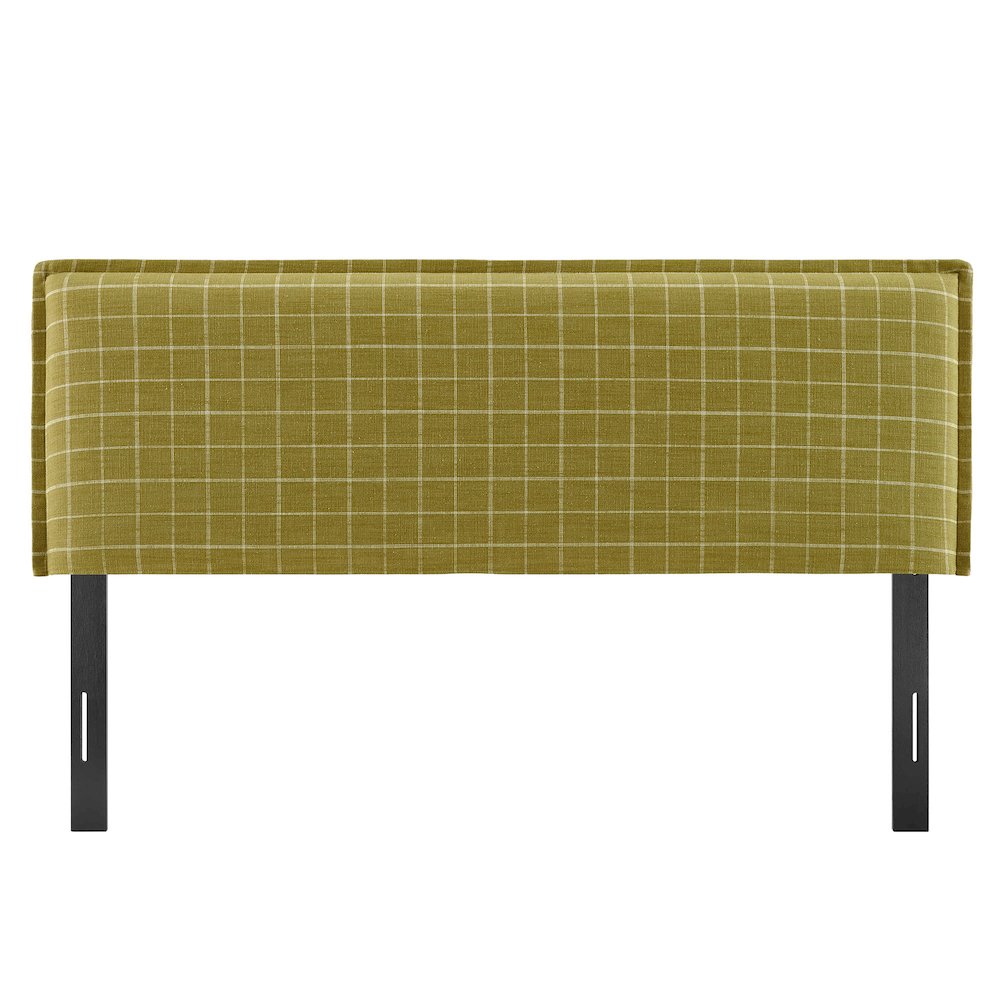 Camille Checkered Linen Blend King Size Headboard