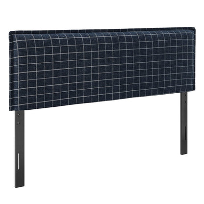 Camille Checkered Linen Blend King Size Headboard