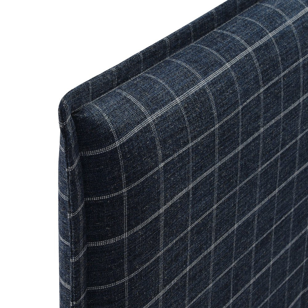Camille Checkered Linen Blend King Size Headboard