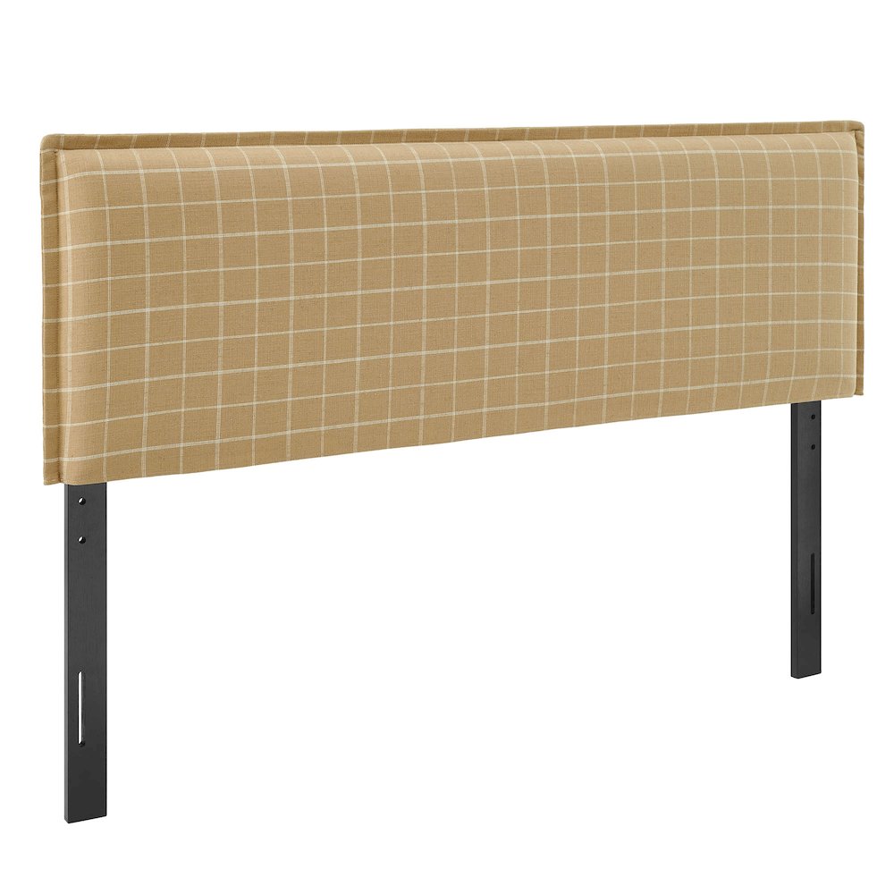 Camille Checkered Linen Blend King Size Headboard