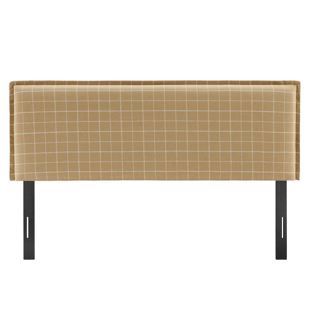 Camille Checkered Linen Blend King Size Headboard