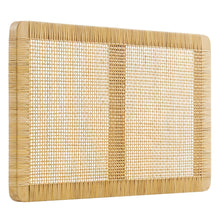 Sandy Wall Mounted Wood and Rattan Twin Size Headboard