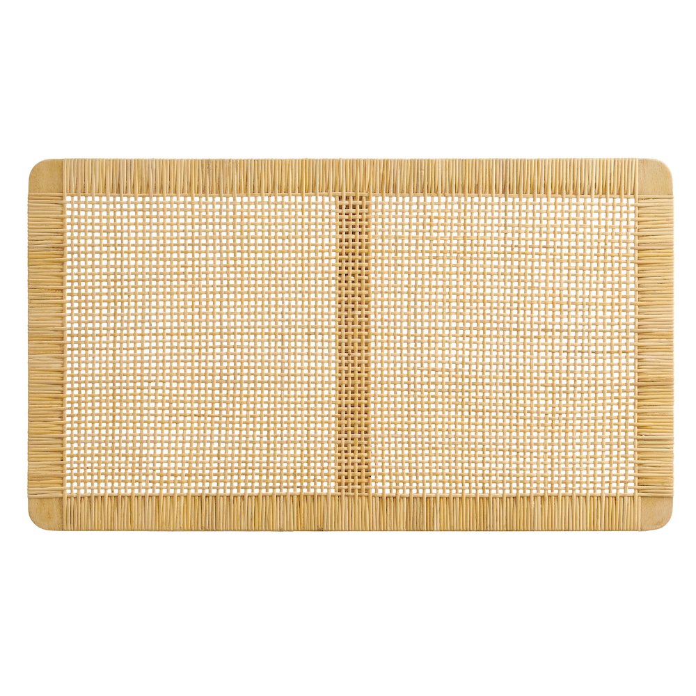 Sandy Wall Mounted Wood and Rattan Twin Size Headboard