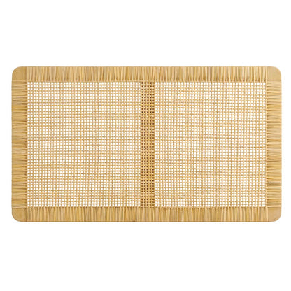 Sandy Wall Mounted Wood and Rattan Twin Size Headboard
