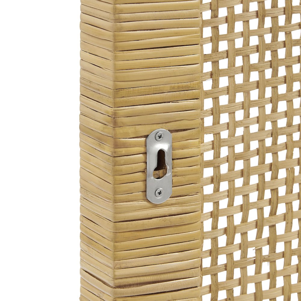 Sandy Wall Mounted Wood and Rattan Twin Size Headboard