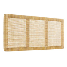 Sandy Wall Mounted Wood and Rattan Full Size Headboard