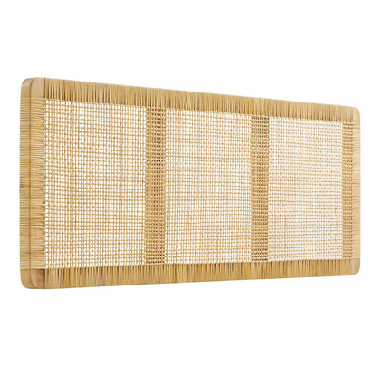 Sandy Wall Mounted Wood and Rattan Full Size Headboard