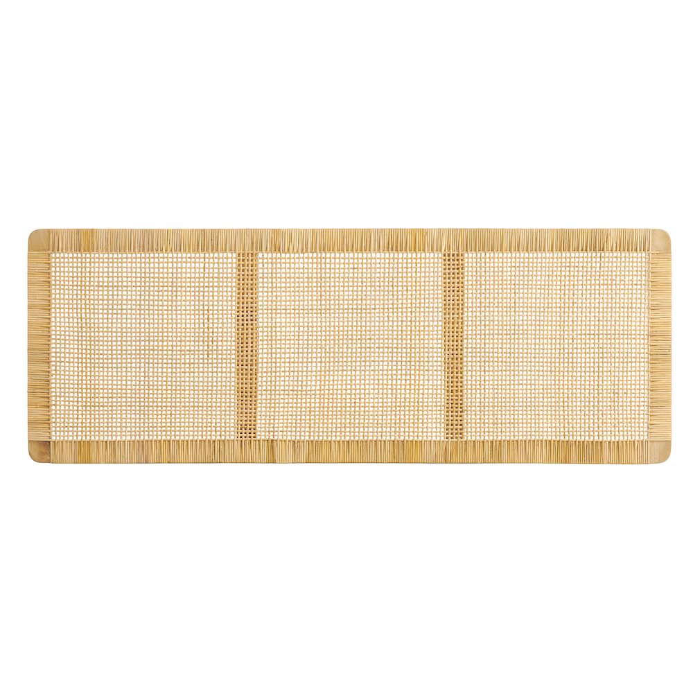 Sandy Wall Mounted Wood and Rattan Full Size Headboard