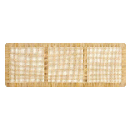 Sandy Wall Mounted Wood and Rattan King Size Headboard