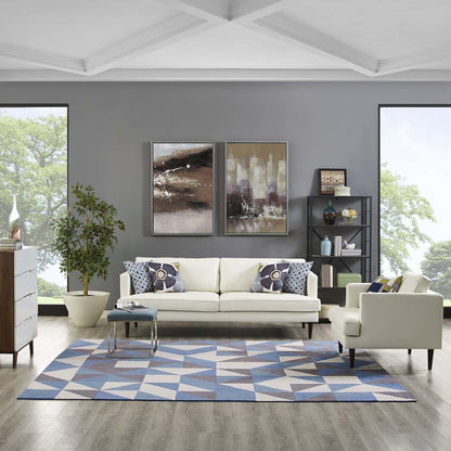 Kahula Geometric Triangle Mosaic 8x10 Area Rug