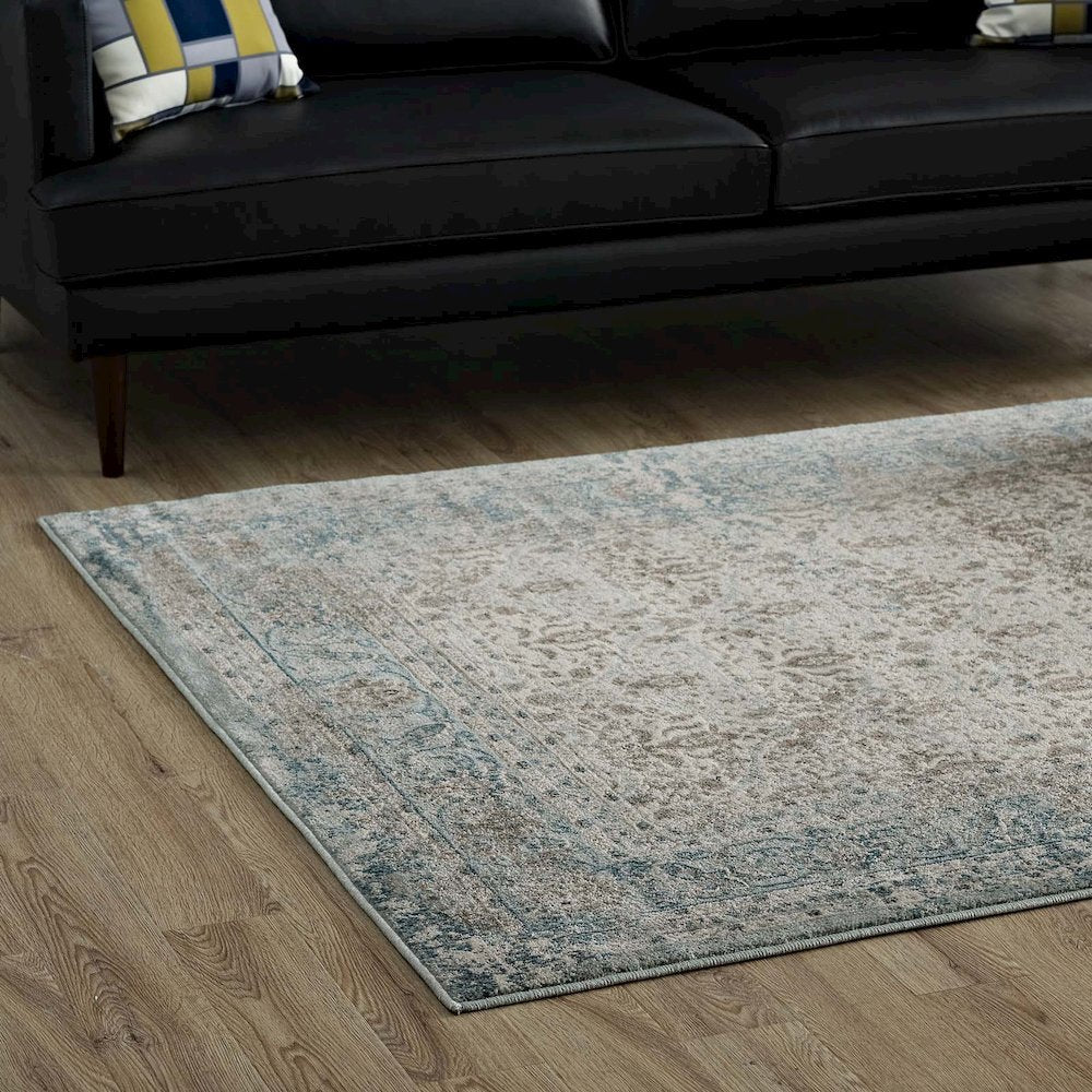 Dilys Distressed Vintage Floral Lattice 8x10 Area Rug