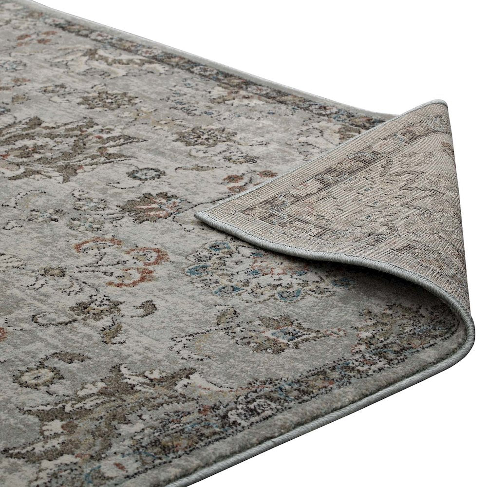 Hana Distressed Vintage Floral Lattice 5x8 Area Rug